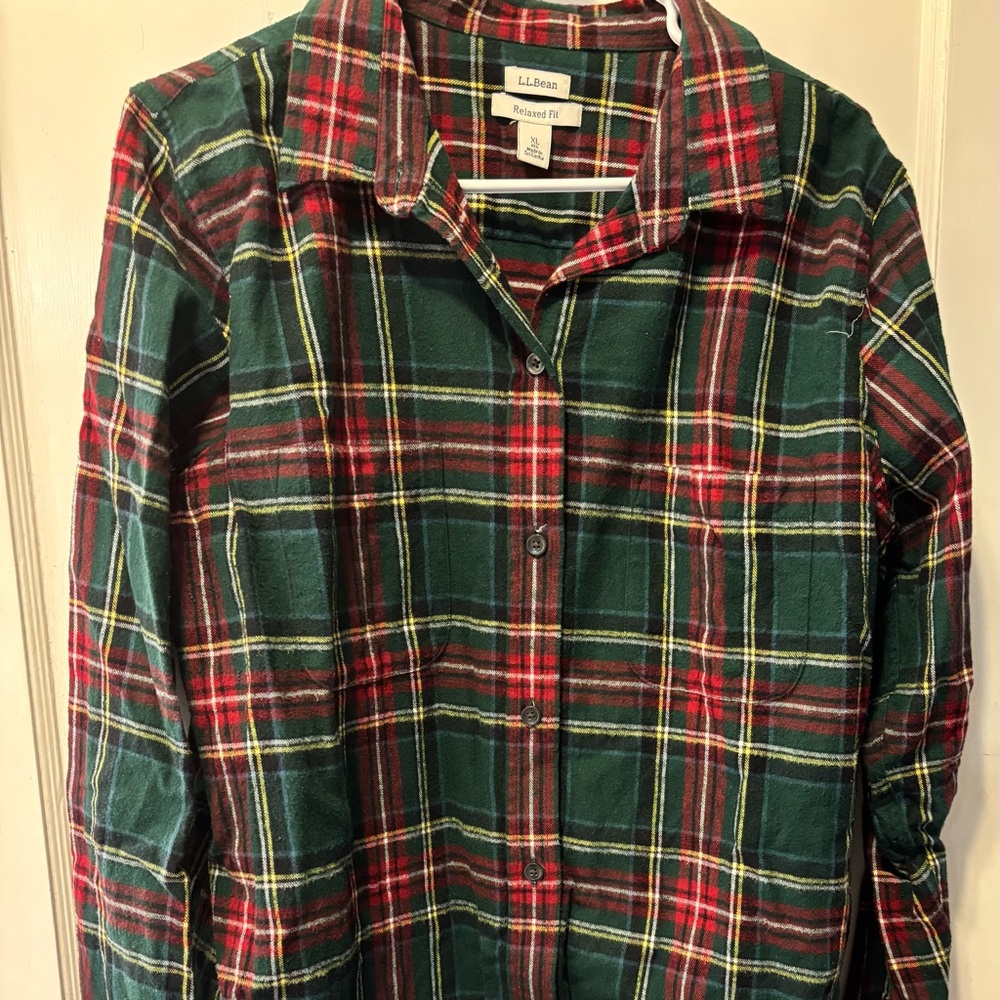 L.L. Bean Scotch Plaid Flannel Tunic in Princess Mary